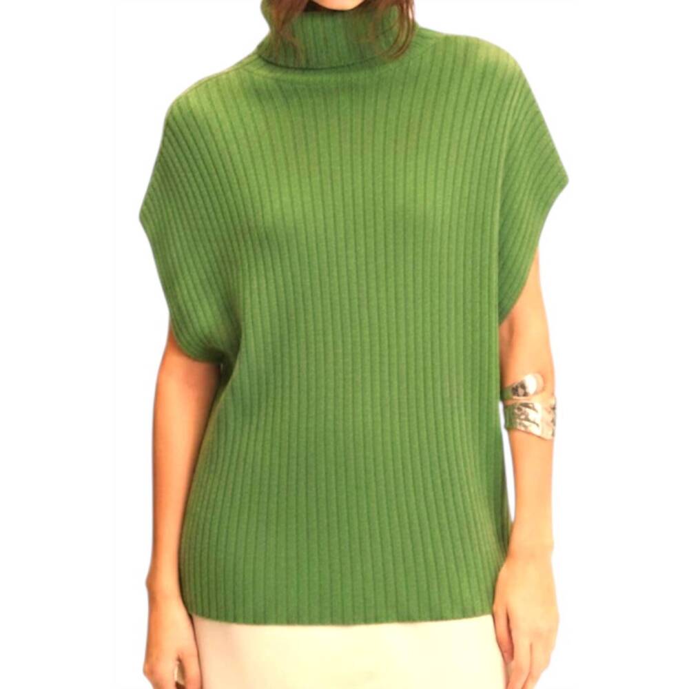 NEW DELUC marlon turtleneck vest in green